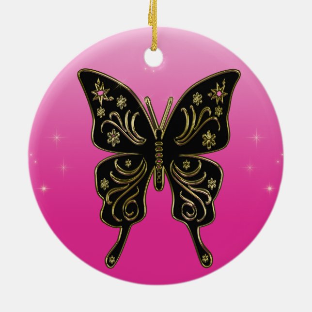 Schmetterlingsschmuck Keramikornament (Hinten)