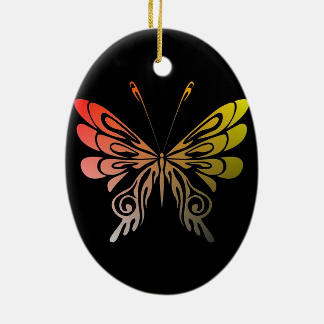 Schmetterlingsschmuck Keramikornament (Hinten)
