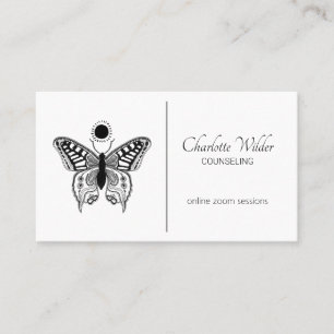 Schmetterlingsschwarz-weißer Counselor Visitenkarte