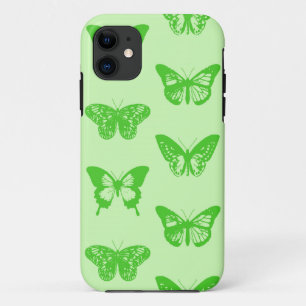 Schmetterlingsskizze, limettengrün iPhone 11 hülle
