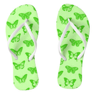 Schmetterlingsskizze, limettengrün flip flops
