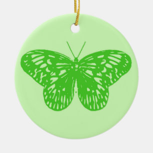 Schmetterlingsskizze, limettengrün keramikornament