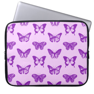 Schmetterlingsskizze, Orchideenrosa und Violett Laptopschutzhülle