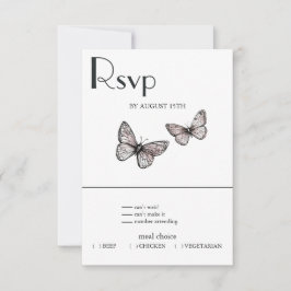 Schmetterlingsskizze RSVP Karte