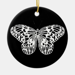 Schmetterlingsskizze, weiß und schwarz keramikornament