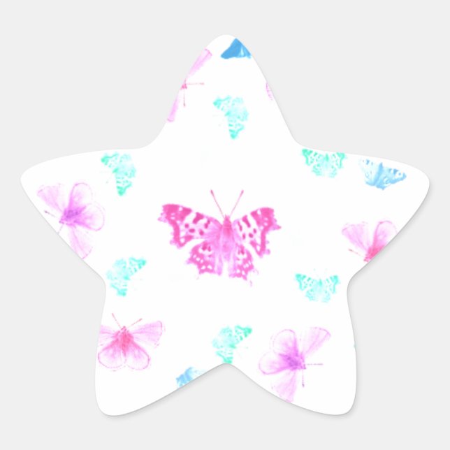 Schmetterlingsspass Stern-Aufkleber (Vorderseite)