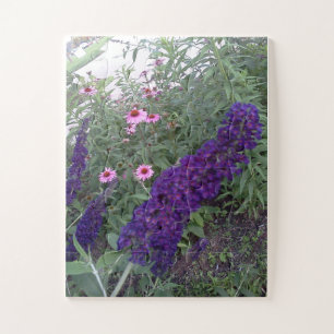 Schmetterlingsstrauch und Purpurkegelblume Puzzle