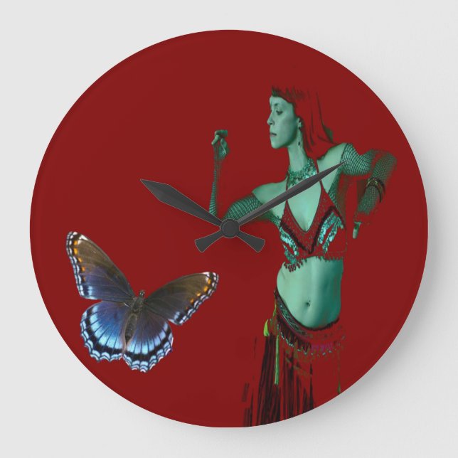 Schmetterlingstanz Große Wanduhr (Vorderseite)