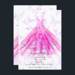 Schmetterlingstanz Lila, rosa Kleid Süß 16 Einladung<br><div class="desc">Anpassen für jedes Ereignis</div>
