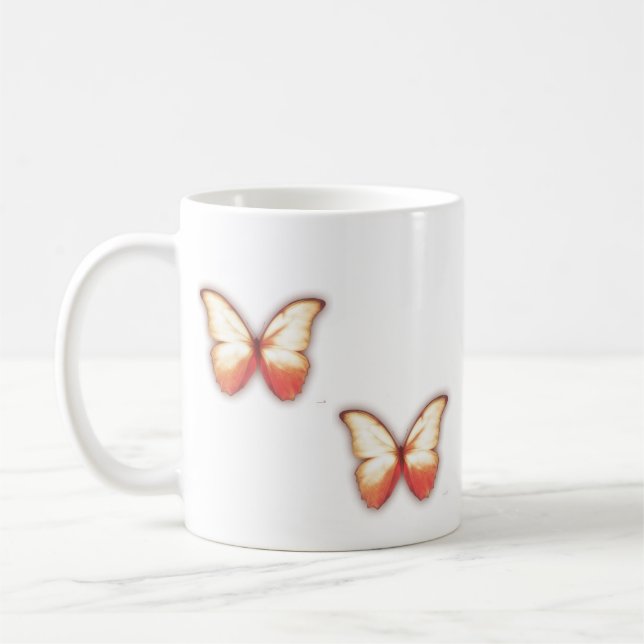 Schmetterlingstasse Soft Orange Gold Kaffeetasse (Links)