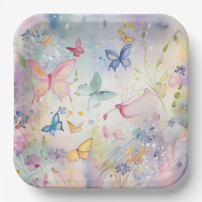 Schmetterlingsteller Pappteller (Vorderseite)