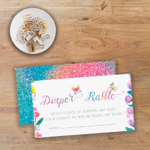 Schmetterlingsticket zum Thema Kinderdusche Windel Begleitkarte