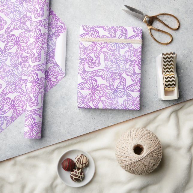 Schmetterlingstraum (Lavendel) Geschenkpapier (Kunsthandwerk)