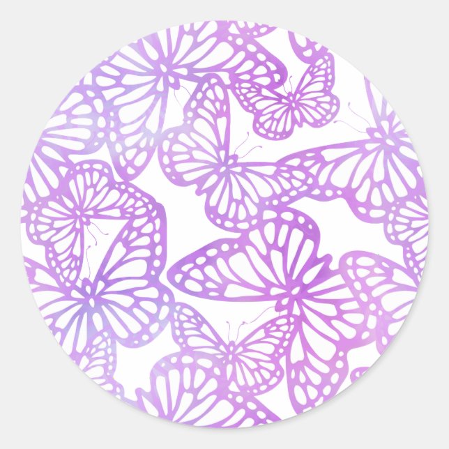 Schmetterlingstraum (Lavendel) Runder Aufkleber (Vorderseite)