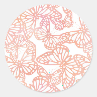 Schmetterlingsträume (Peach) Runder Aufkleber