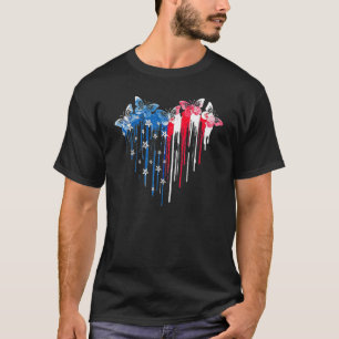 Schmetterlingstropp Heroamerikanischer Fahne Niedl T-Shirt