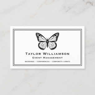 Schmetterlingstypografie Text Elegante Eventplanun Visitenkarte