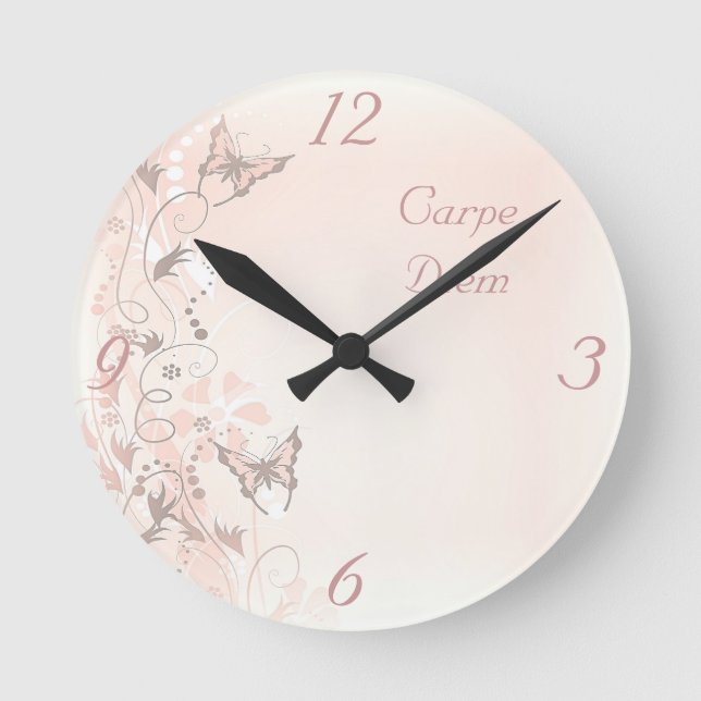Schmetterlingsuhr Runde Wanduhr (Vorderseite)