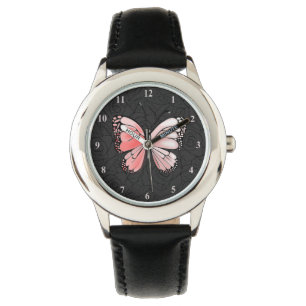Schmetterlingswache mit Rose Armbanduhr