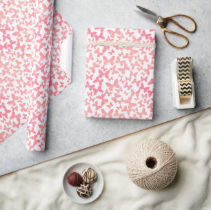 Schmetterlingswerfen (Peach) Geschenkpapier
