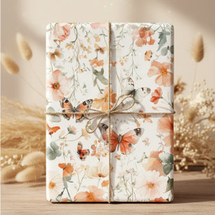Schmetterlingswiese Wasserfarbe Schön Geschenkpapier Set