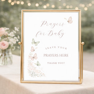 Schmetterlingswünsche Babyküsse Gebete fürs Baby Poster