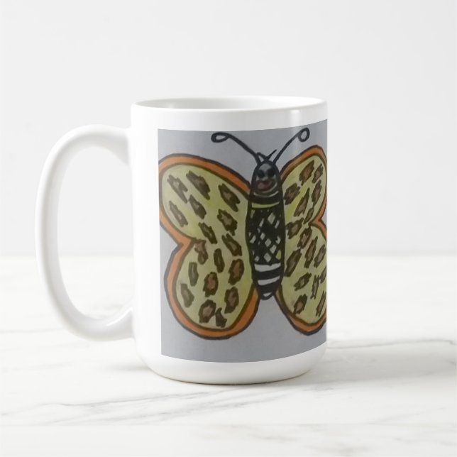 Schmetterlingszeichnung Kaffeetasse (Links)