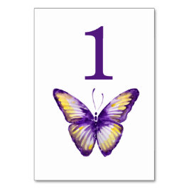 SchmetterlingTischnummern Lila & Gelb Tischnummer