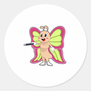 Schmetterlingzauberstab Runder Aufkleber