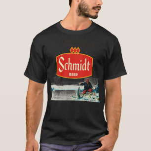 Schmidt Beer Retro Ice Fishing Nature Scen T-Shirt