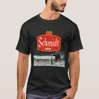 Schmidt Beer Retro Ice Fishing Nature Scen T-Shirt