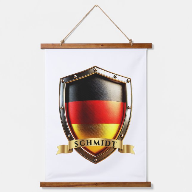 Schmidt Deutschland Heritage Shield Wandteppich Mit Holzrahmen (Vorderseite)