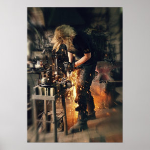 Schmied bei der Arbeit Poster