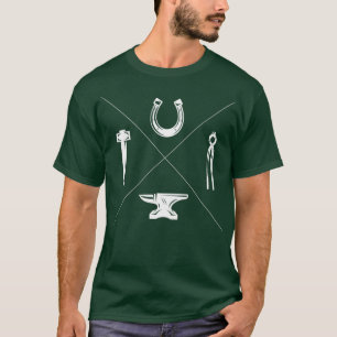 Schmied Hufschmied Hammer Amboss Geschenkidee T-Shirt