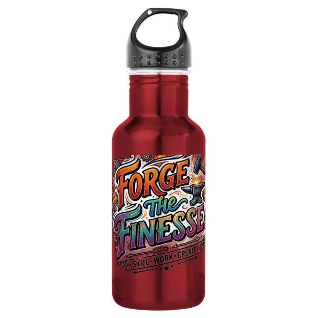 Schmiede die Finesse Edelstahlflasche (Vorderseite)