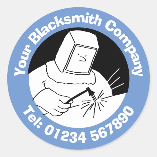 Schmiede, Schweißer und Stahlfabriken Runder Aufkleber (Vorderseite)