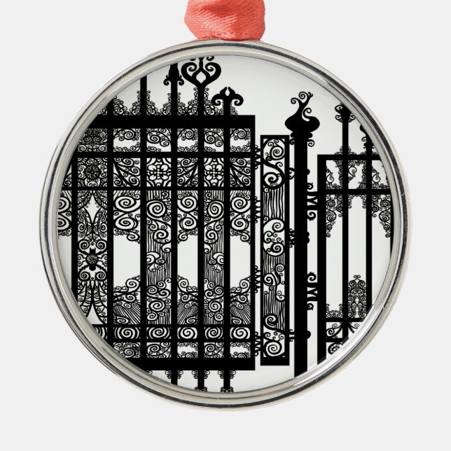Schmiedeeisen Silbernes Ornament (Vorne)