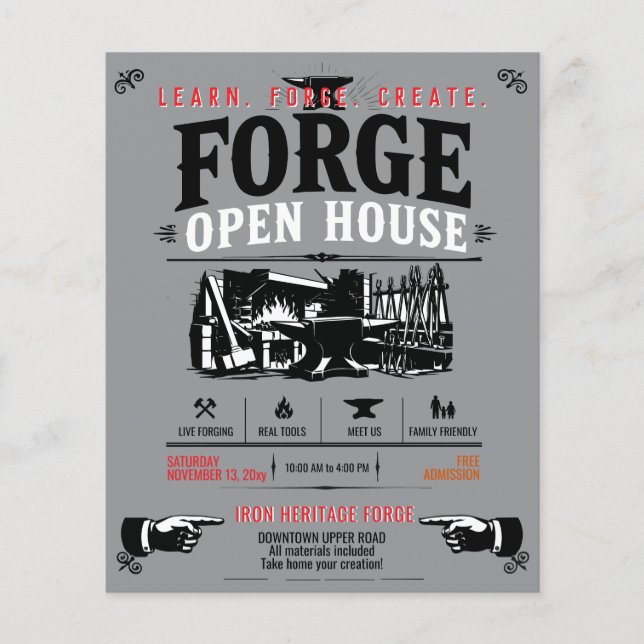 Schmiedeofen-Open-House Flyer (Vorne)