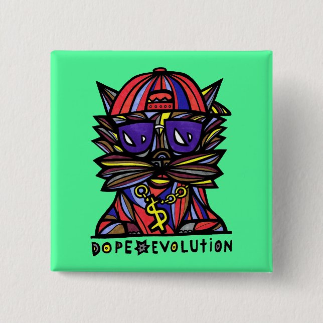 "Schmieren-Evolutions-" Quadrat-Knopf Button (Vorderseite)
