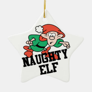 Schmiger Weihnachtself Keramikornament