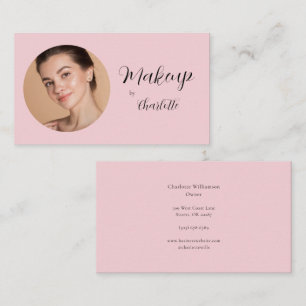Schminken Durch Künstler Moderne Foto Schrift Rosa Visitenkarte