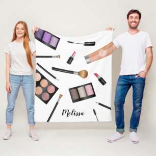 Schminkprodukte Illustration & personalisierter Na Fleecedecke