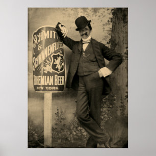 Schmitt & Schwanenfluegel Brauerei Vintag Poster