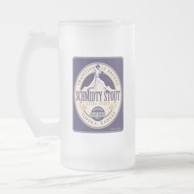 Schmitty Stout Bier-Tasse Mattglas Bierglas (Links)