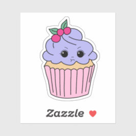 Schmollende Beeren-Cupcake Aufkleber