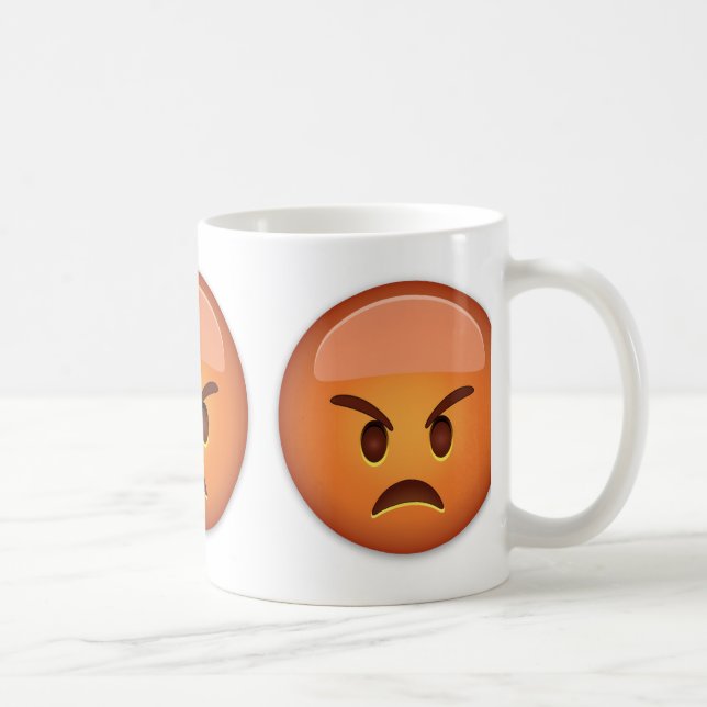 Schmollendes Gesicht Emoji Kaffeetasse (Rechts)