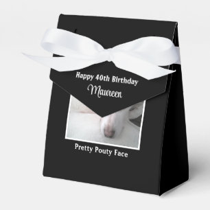 Schmollendes Gesicht Süßer Hund 2 Fotos 40. Geburt Geschenkschachtel
