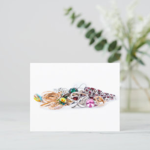 Schmuck auf weiß postkarte