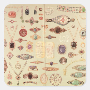 Schmuck aus dem 'Tiffany-Katalog', 1890 Quadratischer Aufkleber