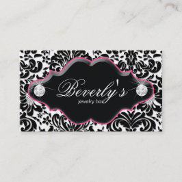 Schmuck Business Card Rosa Damask Diamonds Visitenkarte
